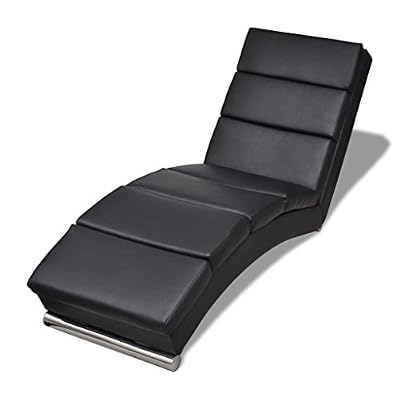 vidaXL Chaise longue noire