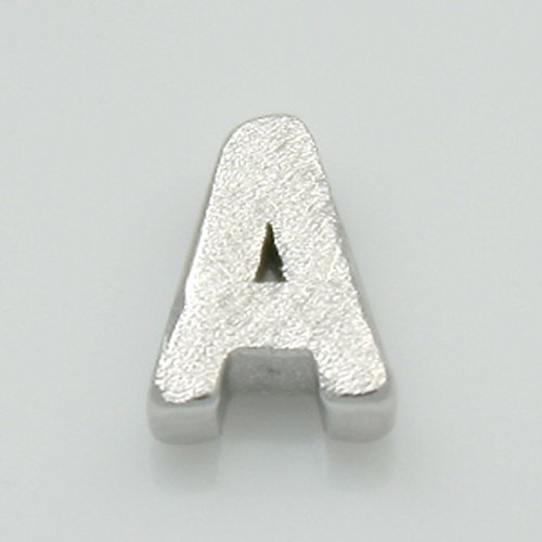 Annielov 2 piezas de efecto mate cepillado inicial alfabeto letra"A" colgantes abalorios conectores cuentas de metal para pendientes, collares, pulseras, etc. Suministros para hacer joyas 6 plata