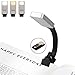 Produktbild Leselampe, Leselicht, YIKANWEN Wiederaufladbar LED Buchlampe mit Zwei Clip und 4-Stufe Helligkeit Tragbare und Flexibel ,Arbeitsplatzleuchten für Amazon Kindle/ eBook Reader/ Book/ ipad/ Notenständer. Schwarz