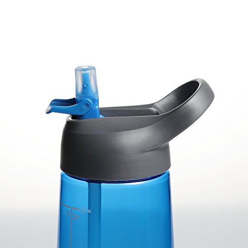Sportflasche Trinkflasche, Wasserflasche mit Zeitmaßstab, Zeitplaner für Gesundheit, Farbesprung Trinkfbottle für Sport, Büro und Alltag 800ml - 4