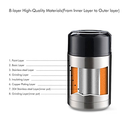 MAVIE Thermos King Thermoskanne / Thermosflasche für Lebensmittel und trinken,1000ml, Edelstahl - 6