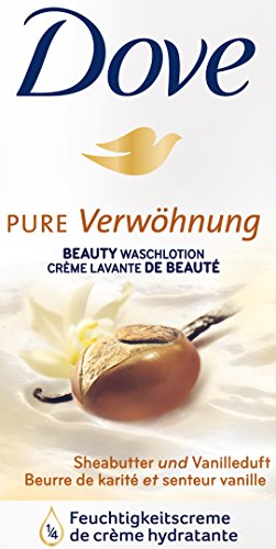 DOVE Pure Werwöhung Beauty Waschlotion Sheabutter und Vanilleduft Spender, 250 ml - 3