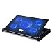 Produktbild LHXHL Laptop-Lüfter, Maximale Kühlung, Einstellbare Montagehalterung von 10"bis 17" mit 5 Geräuschlosen Lüftern und Blauen LED-Leuchten, 2 USB 2.0-Anschlüsse