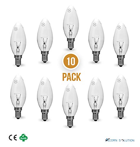 10 lampadine a candela trasparenti da 25 W, 240 V, attacco Edison piccolo E14, di Acorn