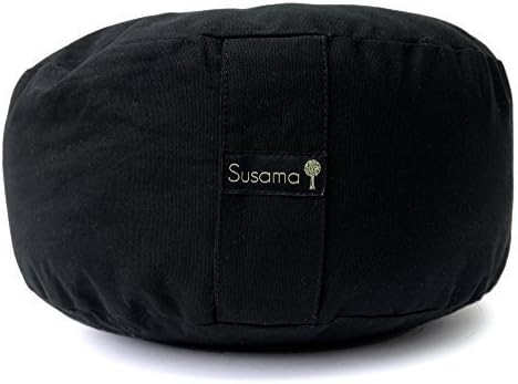 Zafu - Yoga and Meditation Pillow by Susama – Premium Cotton, Super Comfortable and European Rondo Design – Improve Spine Aligment and Comfort! #1 for Yoga &amp; Meditation