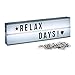 Produktbild Relaxdays Light Box mit Buchstaben, 85 Zeichen, Batterie LED Leuchtbox Weißes Licht, HxBxT: 15x50x5,5 cm, Lichtbox schwarz