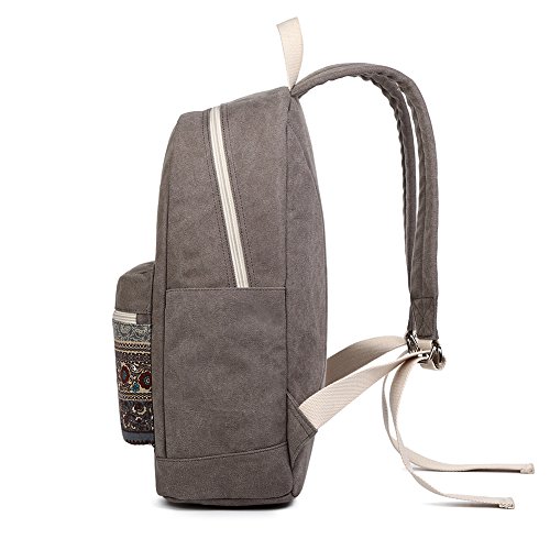 MojiDecor Bohemian Canvas Rucksack Schulrucksack Laptoptasche Notebook Rucksack 15-Zoll Laptop Casual Backpack Daypack Vintage Herren Damen Rucksack f