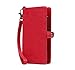 Produktbild WLWLEO Für Huawei p30 Wallet case, multifunktionale pu Leder Zip wristlets Kupplung abnehmbare magnetische schutzhülle für Huawei p30lite,Red,HuaweiP30PRO