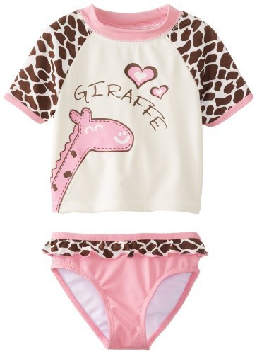 Wippette Baby-Girls Infant Giraffe Rashguard Set, Pink, 18 Months Color: Pink Size: 18 Months Infant, Baby, Child