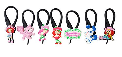 7 pcs Strawberry Shortcake Soft Zipper Pull Charms for Backpack Bag Pendant Jacket