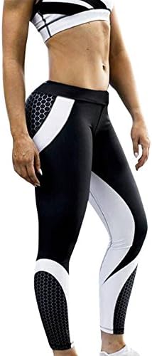 HOMEBABY Women Sports Gym Yoga Workout Mid Waist Running Pants Fitness Elastic Leggings, (S, Black)