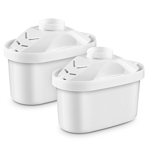 zanmini 2 Cartucho de Filtro, Filtros de Jarra de Agua Filtrada, 2 Water Filtration Pitcher (Blanco)