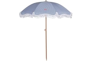 Flamingueo Sonnenschirm Groß, Strand, Schwimmbad, Garten, Balkon, Höhe und Ausrichtung Einstellbar, UPF 50+ Schutz, Polyester, Tragetasche, 210 x 180 cm