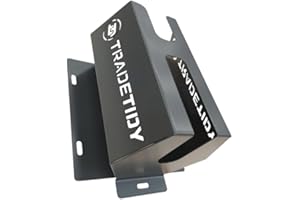 TradeTidy Support de ruban adhésif – Support mural en acier robuste pour 4 rouleaux (50 mm) – Idéal pour camionnettes, ateliers et garages – Fabriqué au Royaume-Uni – Finition laquée (gris)