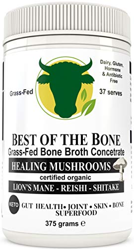 Caldo concentrado de hueso bovino de calidad premium con seta - proveniente de ganado 100% australiano, criado en libertad y alimentado a hierba - Piel y uñas más sanas, Digestión saludable...