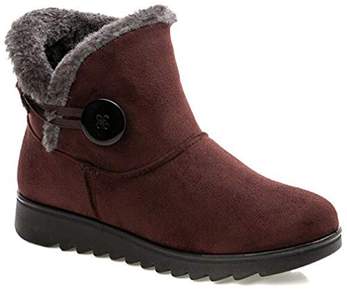 2018 Zapatos Invierno Mujer Botas de Nieve Casual Calzado Piel Forradas Calientes Planas Outdoor Boots Antideslizante para Mujer