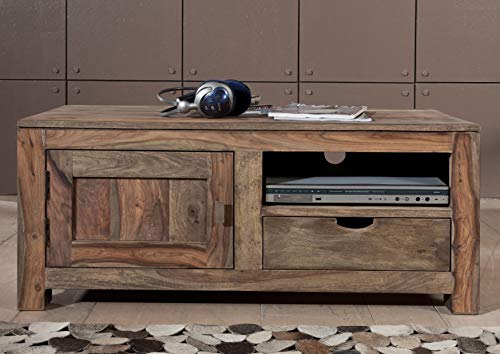 Meuble TV - Bois massif de palissandre huilé - NATURE GREY #0116