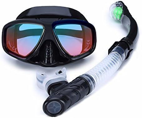 Goggles Professional Floating Special Swimming Suit Full Dry Snorkel Anti-Fog High-Definition Mirror Watertight Anti-Water Pressure Protection Equipment Can Be Fitted With Myopic Eyeglasses Superficial Mask Adult Thickened Sealed Swimming Goggles,Black