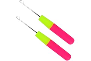 BOUMVID Latch Aiguilles Crochet, 2 Pièces Aiguille à Crochet, Cheveux Loquet Locks Aiguille Outil, Outils de Tissage, pour Tressage, Artisanat, DIY