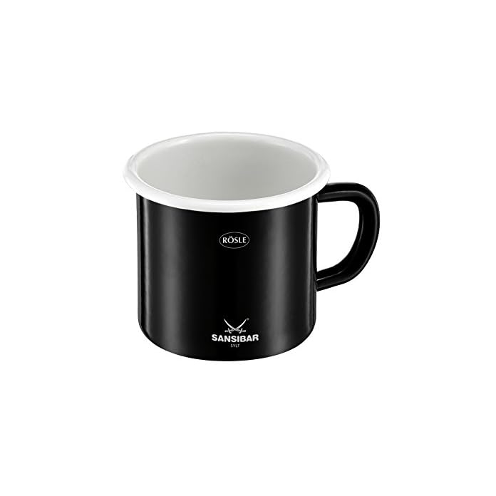 Rsle 43477 Bbq Tasse Sansibar Emailliert 2 Teilig Schwarz Wei 12 X 95 X 8 Cm