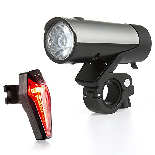 Fahrrad Licht Set, Premium LED Fahrradbeleuchtung ist STVZO USB wiederaufladbar durch Samsung Li-ion Akkus betrieben,1. Wahl von Profis & MTBs zum sicheren Radfahren von Kingsway Infinity.