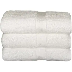 RBK Cotton Bath Towel 400 GSM (Set of 3, White)