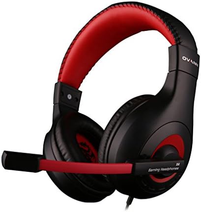 OVANN X4 3.5mm Stereo Gaming Over-Ear Headphone Headset Headband With Noise Cancelling , Volume Control , Flexible Microphone, Professional Music and Gaming Headset for Online Gaming, PC Computer Game ,Desktop PCs, Laptops, Tablets
