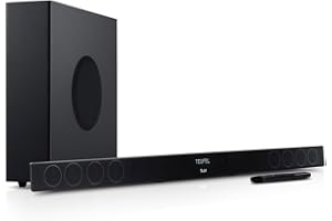 Teufel CINEBAR 11 Mk4-2.1 Dolby Atmos Soundbar mit kabellosem Platzsparender Subwoofer, Bluetooth, HDMI 3D ARC CEC, 4K Pass Through, Touch Panel - schwarz