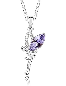 FANSING Schmuck Österreichischer Kristall Engel Halskette Anhänger für Damen Mädchen Kette