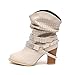 Produktbild ODJOY-FAN Frau BootiesHerbst Winter Hohl Aus Knöchel Stiefel Hoher Dicker Absatz Boots Damen Martin Stiefel Europa Amerika Stil Weiblich Schuhe Klassisch Kurz Stiefel (Beige,39 CN)