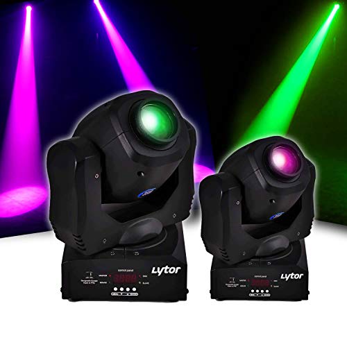 PACK 2 LYRES RVB PIXY-30 LED CREE 10W 7 couleurs, Gobo, Strobo, DMX lytor