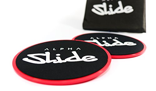 ALPHA SLIDE Core Sliders – Gratis Tragebeutel – Geld-Zurück-Garantie – Für alle Böden – Zur Stärkung der Core-Muskulatur, Rumpfmuskulatur – Workout Fitness Home Core Slide Gleitscheiben - 2