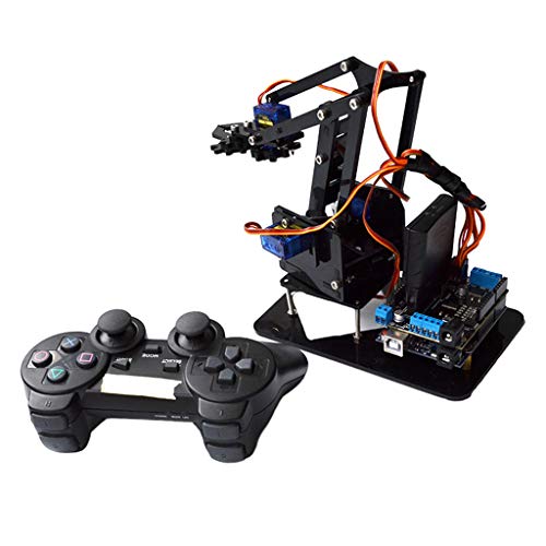 B Blesiya DIY Assembly RC Smart Tank Car 4-Dof PS2 Remote Control Robot Mechanical Arm Circuit Kits for Arduino Learn DIY Science Toy