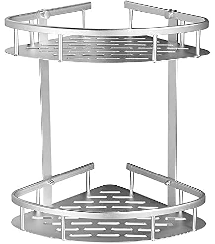 Mensola Angolare Per Doccia Gedy - 2 Ripiani, Bianco, Resina E Acciaio Inox, 47.3x22.6x16cm - Foto 7