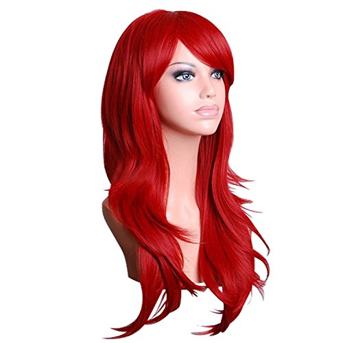 Discoball® Women's wine Red Fashion Natural Wavy Full Curl Wigs Cosplay party wigs