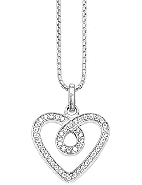 Thomas Sabo Damen-Kette mit Anhänger 925 Silber Zirkonia weiß Brillantschliff 42 cm - SCKE150089