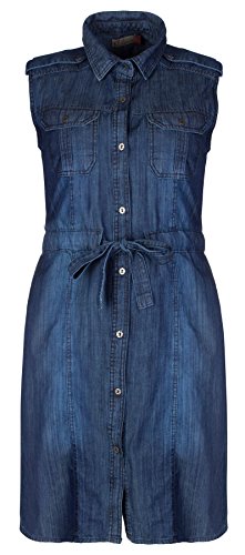 Clove Blue Denim Women Shirt Collar Sleeveless Shift Dress Plus Size 14 16 18 20 22 24