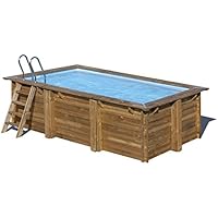 Gre 790096 - Piscina (Piscina con anillo hinchable, Cuadrado, Azul, Madera, 116 cm, Madera, PEFC)