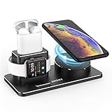 ♠【2019 Neuester 10W Wireless Charger:】 JOYEKY 3 in 1 Apple Watch Ladestation ist speziell für Apple AirPods, iWatch und iPhone bei Aufladen an gleichem Ort konzipiert. Kompatibel mit allen iWatch Serie 4/3/2/1/Nike/Hermes/Edition(38, 42 und 44mm). Perfekt versteckt die chaotischen Kabel auf dem Tisch, ordentlich und organisiert.(iWatch und magnetic Kabel Not included.)