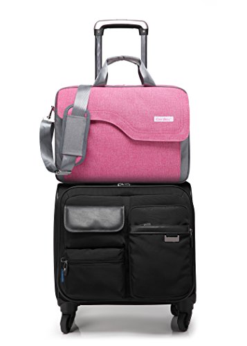 CoolBELL 17 3 Zoll Laptop Tasche Nylon Schultertasche mehrfach Abteil Messenger Bag Handtasche Tablet Aktentasche f  r Laptop   Tablet   Macbook Rosa