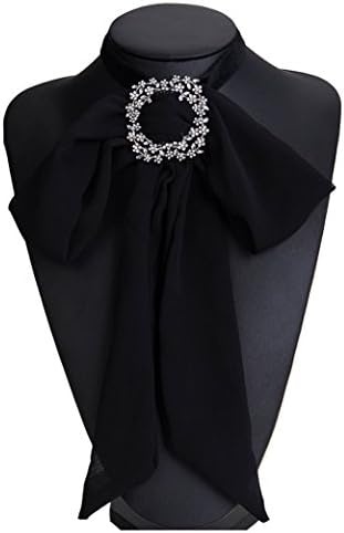 od19 Ribbon Bowknot Brooch Pin Bow Tie Wedding Party Bow Tie Ribbon Pre Tied Bow Collar Brooch Pin for Women &amp; Girl (Black)