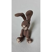 Hase Samy - dunkelbraun - BIO Wolle - tolles Kuscheltier Geschenk für Kinder