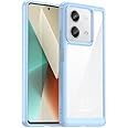Nikaque For Redmi Note 13 Case, Flexible TPU Bumper & Transparent Back, Air Cushion Drop Protection, Slim Fit, Anti-Fingerprint, Full Protection Phone Case Cover for Xiaomi Redmi Note 13, Blue