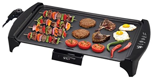 Elektro Grillpfanne BBQgrill 2 in 1 Tischgrill ELEKTRO GRILL Partygrill Brat & Grillplatte Grill BBQ Cool Touch Griffe mit oder ohne Deckel (Elektro Grillpfanne)