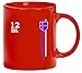 Produktbild Iceland Soccer World Cup Fussball WM Fanfest Gruppen bedruckte Kaffeetasse Bürotasse mit Spruch Motiv Streifen Trikot Island, Größe: onesize,rot
