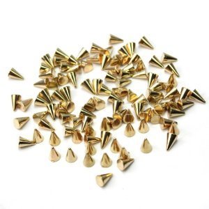 TNBL Nail Art Cone Bullet Head Spikes Stud - Gold Pack of 20