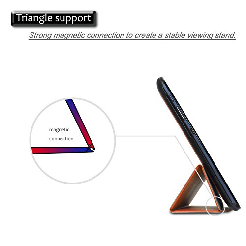 Infiland Lenovo Tab 2 A10-70 / Tab 2 A10-70L / Tab 2 A10-70F / Tab 2 A10-30F / Tab 2 A10-30L / Tab 3 10 Business/ Tab3 10 Plus Hülle Case, Ultra Dünn Tri-Fold Smart-Muschel PU Leder Schutzhülle für Lenovo Tab 2 A10-70 / Tab 2 A10-30 / Tab 3 10 Business/ Tab3 10 Plus 10,1 Zoll Tablet (mit Auto Schlaf / Wach Funktion)(Orange) - 6