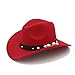 Produktbild AJZGF Mode Frauen Chapeu Western Cowboy Hut Für Elegante Dame Cowgirl Wide Brim Jazz Kirche Cap Hut (Farbe : 1, Größe : 57-58CM)