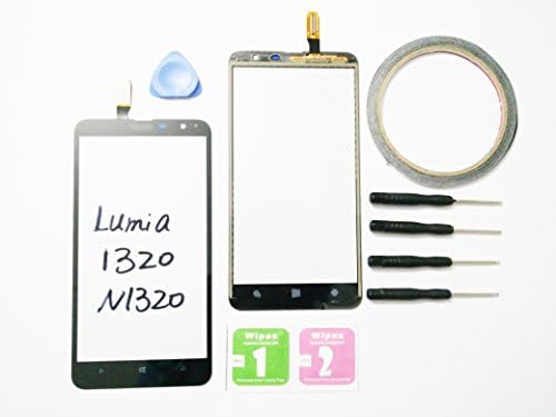 JRLinco For Nokia Lumia 1320 Glass Screen Display Touchscreen Replacement part For Nokia Lumia 1320 Black + Tools &amp; Double-sided adhesive + Cleaning alcohol Wiping package