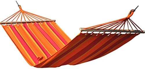 wysm Hammock canvas single sticky sticks outdoor hut chairs camping quarters swing anti-rollover (rose orange)